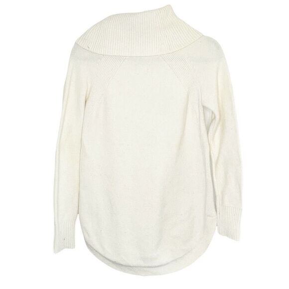 Moth Anthropologie Cream Brenta Cowl Neck Long Sleeve Sweater Curved Hem Small S - Picture 5 of 9